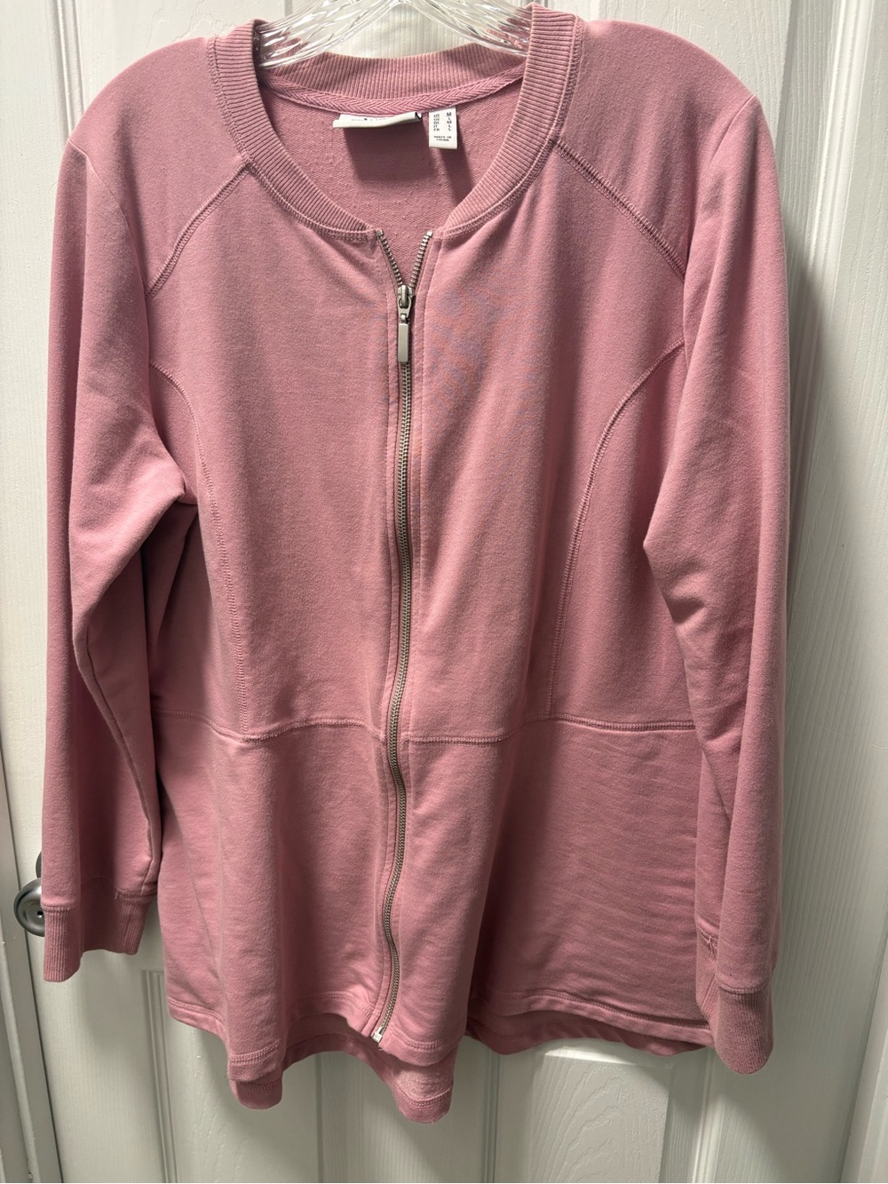 Denim&Co Dusty Rose Zip-Front Jacket